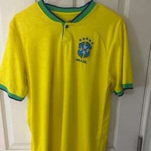 Nike Yellow and Green Soccer Jersey